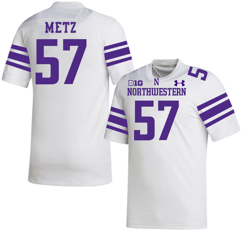 Northwestern Wildcats #57 Greyson Metz College Football Jerseys Stitched-White